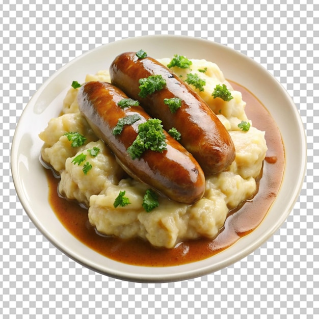 PSD bangers and mash transperant background