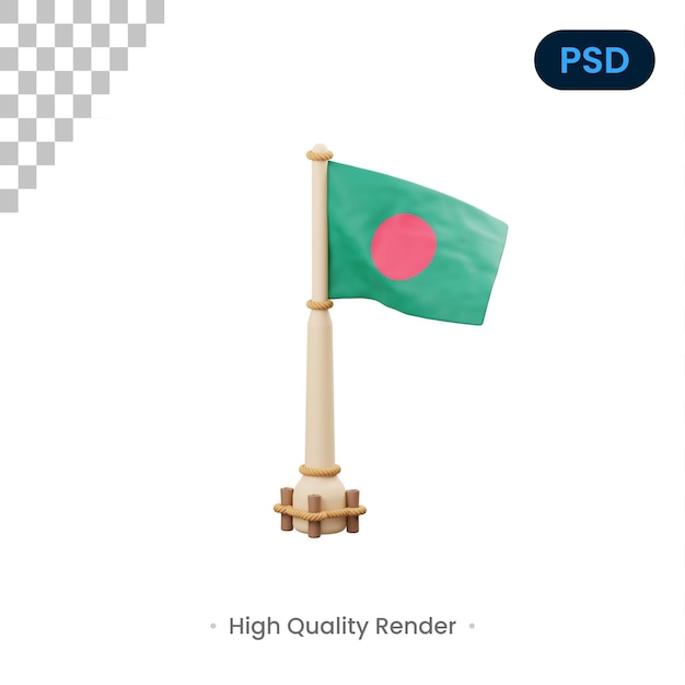 Bangladesh flag 3d icon