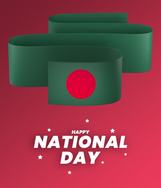 PSD bangladesh flag element design national independence day banner ribbon psd