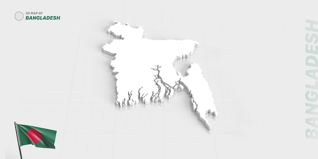 PSD bangladesh bandiera mappa rendering 3d