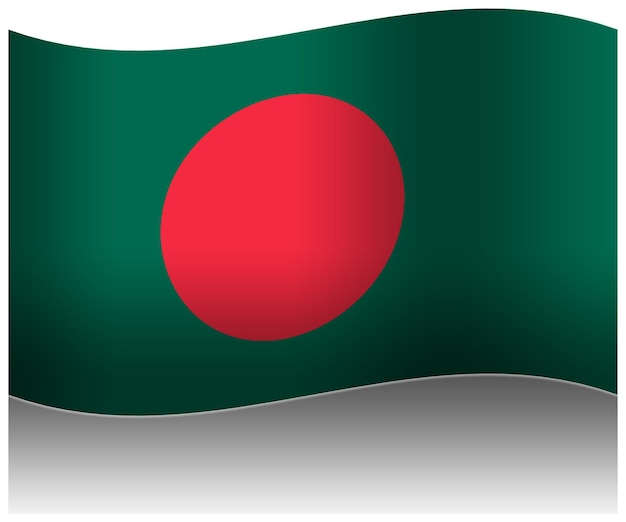 Bandiera nazionale dell'onda del bangladesh 3d