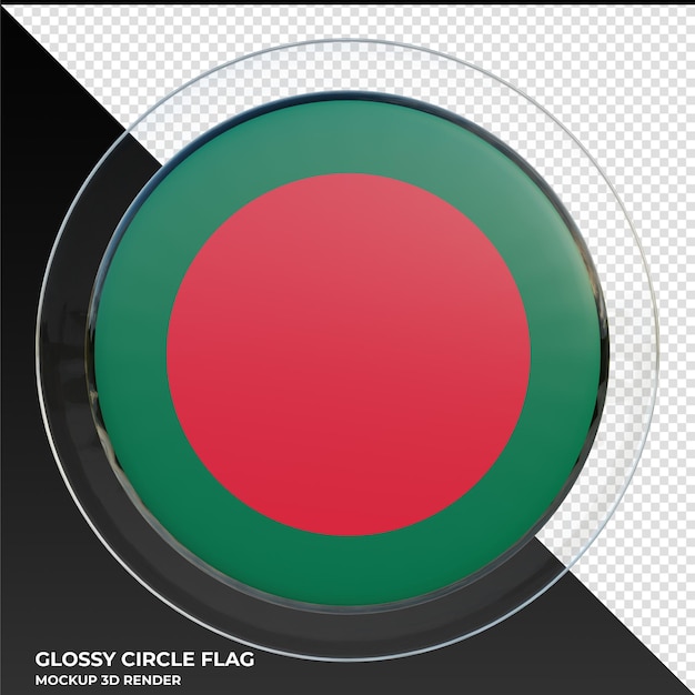 PSD bangladesh realistische 3d getextureerde glanzende cirkel vlag