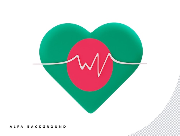 Bangladesh vlag met liefde pictogram internationaal nationaal teken symbool