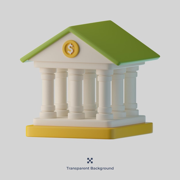 Bank 3d Ikona Ilustracja