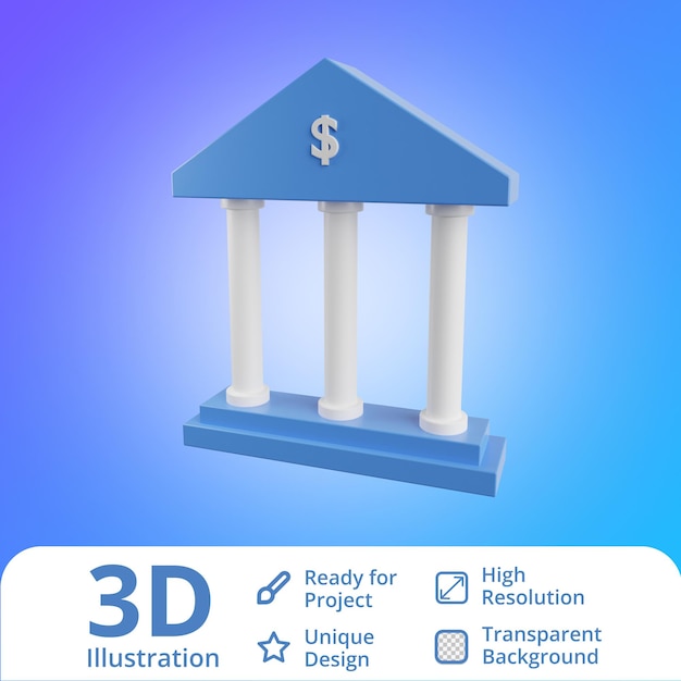 PSD bank 3d illustratie