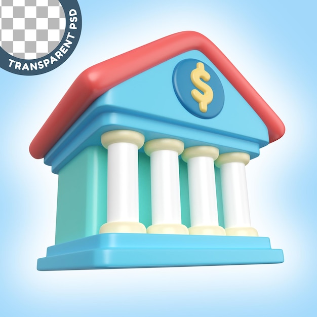 PSD bank 3d illustration icon