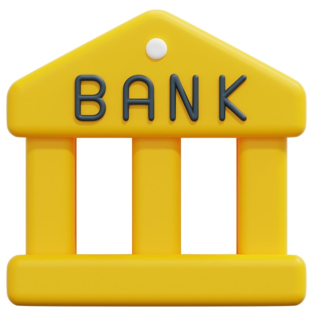 PSD bank 3d render icon illustration