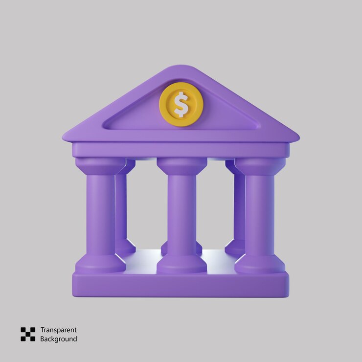 PSD 은행 3d 렌더링 아이콘