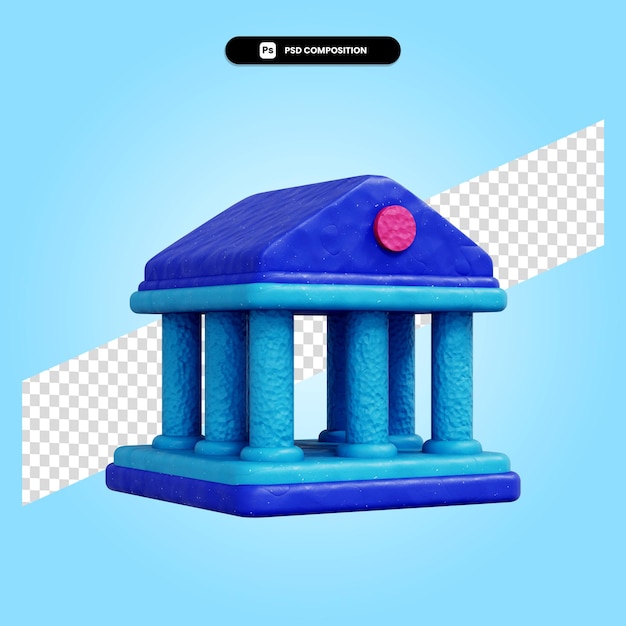 Bank 3d render illustration isolated