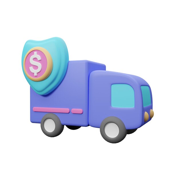 Bank car 3D icon for banking