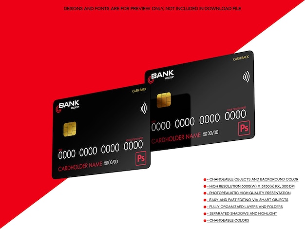 PSD bank card mockup n9