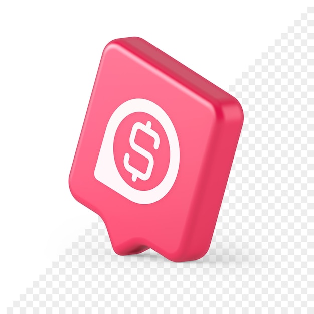 Bank geld wisselen kaart pin aanwijzer knop cash locatie dollar symbool web app design 3d tekstballon pictogram