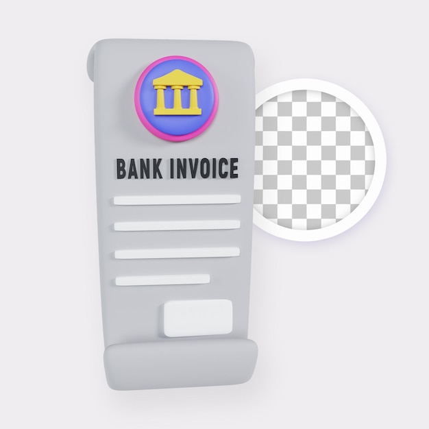 Bank Invoice Bill Transaction 3D Illustration