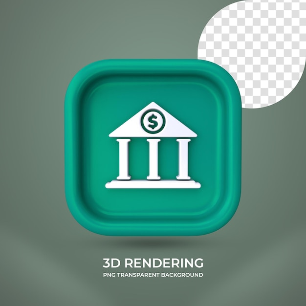 PSD bank pictogram 3d-rendering geïsoleerde transparante background