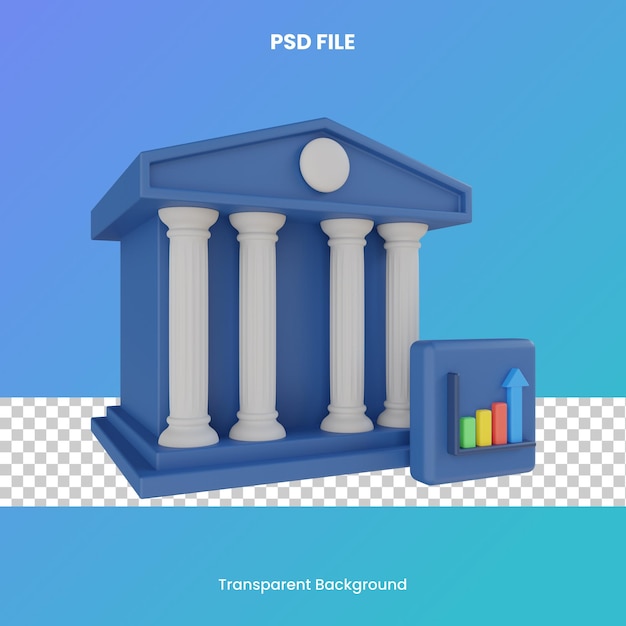 bank rate 3d rendering psd file transparent background