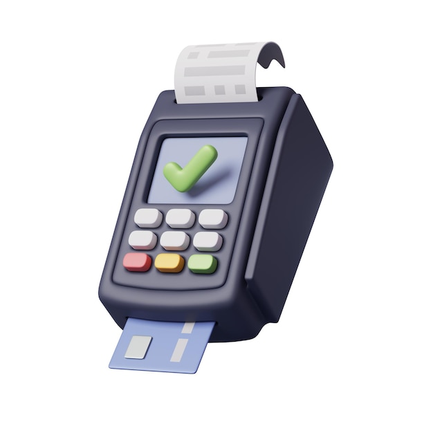 PSD bank terminal and credit card in purchase procress