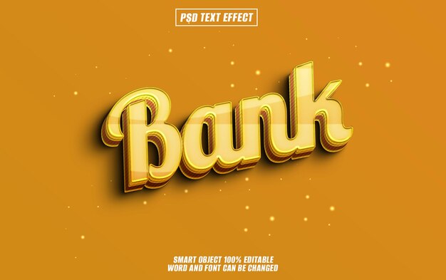 bank text effect font editable typography 3d text