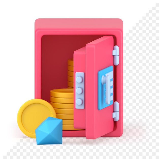Bank veilig 3D-pictogram