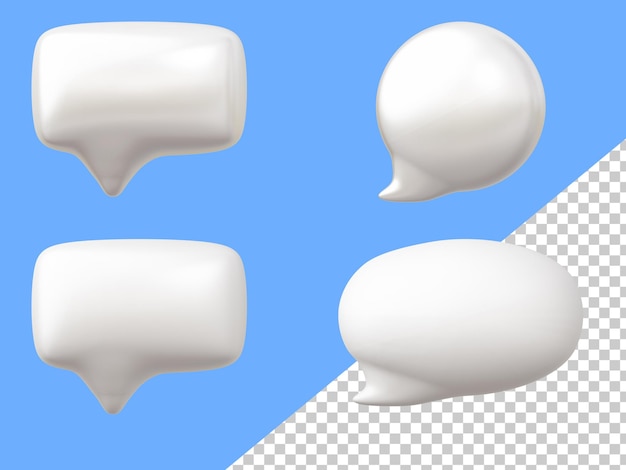 Bańka mowy bąbelki czatu 3d render ilustracja
