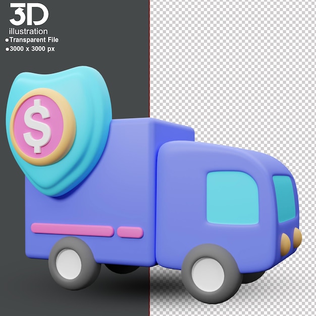 Banking 3D Icon Bank Car High Resolution PNG