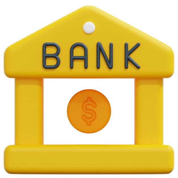 PSD banking 3d render icon illustration