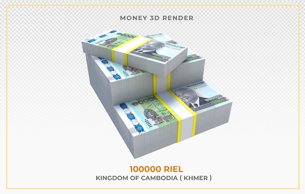 Banknot 100 000 Riel Z Kambodży
