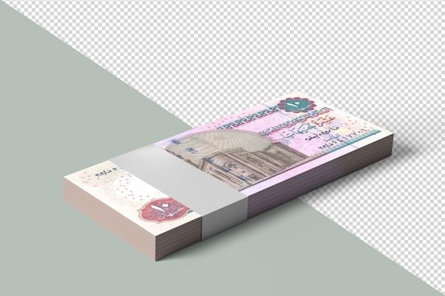 PSD banknotes of the egyptian pound ten egyptian pounds front realistic money isolated