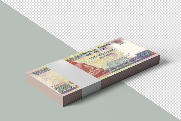 Banknotes of the egyptian pound two hundred egyptian pounds back realistic money isolated