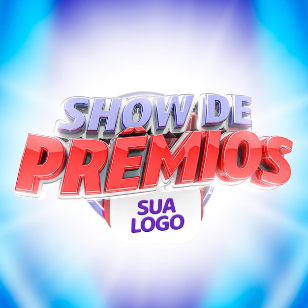 PSD banner 3d awards show in brazil promotion template show de premios