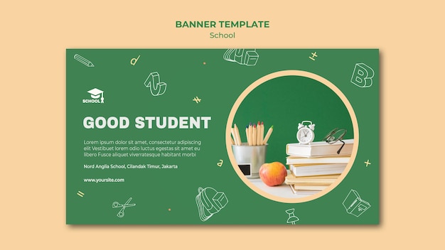 PSD banner back to school ad template