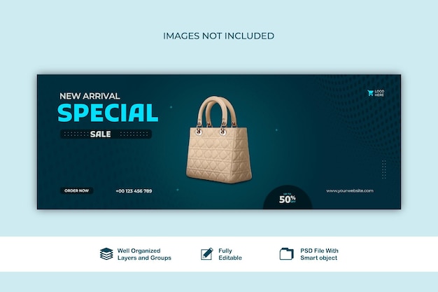 PSD banner bag nuova collezione moda vendita agenzia di moda social media web post banner template psd