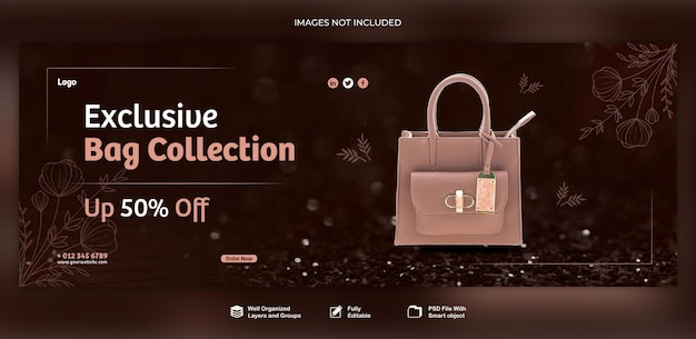 PSD banner bag sales social media post banner design template psd