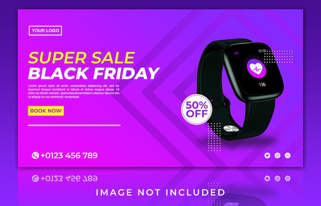 Banner black friday for gadget and smartphone template