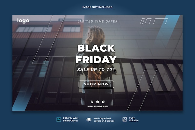 PSD banner black friday sale banner template