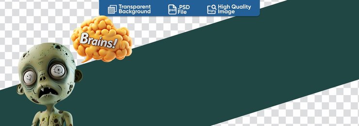 PSD 文字複製空間 3d 僵尸需要大腦來慶祝萬聖節