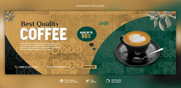 Banner agenzia di caffè social media web post banner template psd