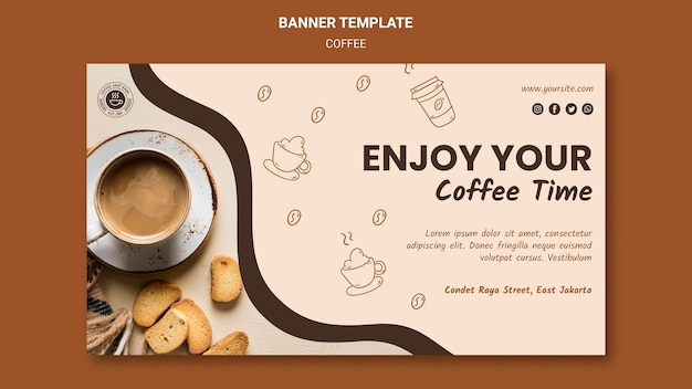 Modello di annuncio della caffetteria banner