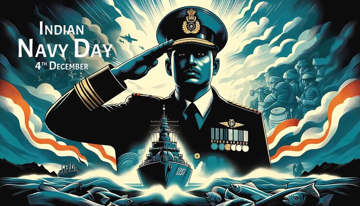 PSD banner design of indian navy day template for 4th december