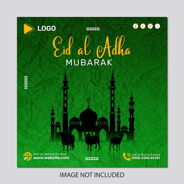 PSD banner design of muslim festival eid al adha social media post design template