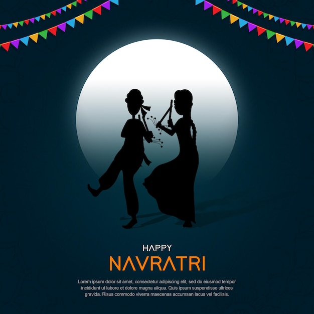 PSD banner design of shubh navratri indian festival template