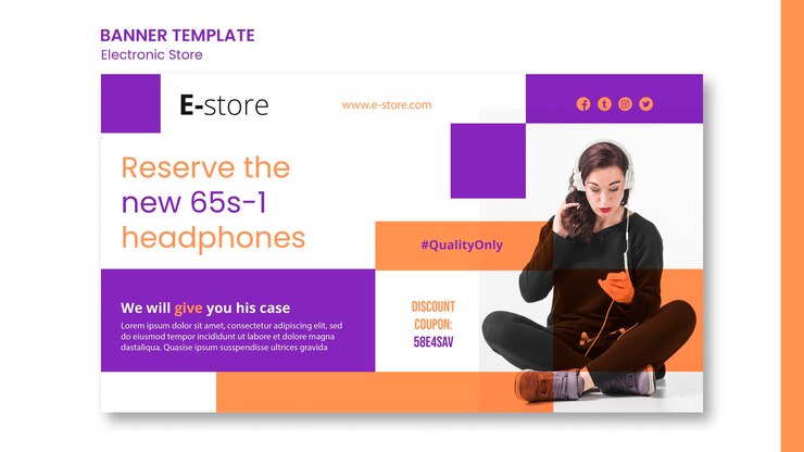 PSD banner electronic store promo template