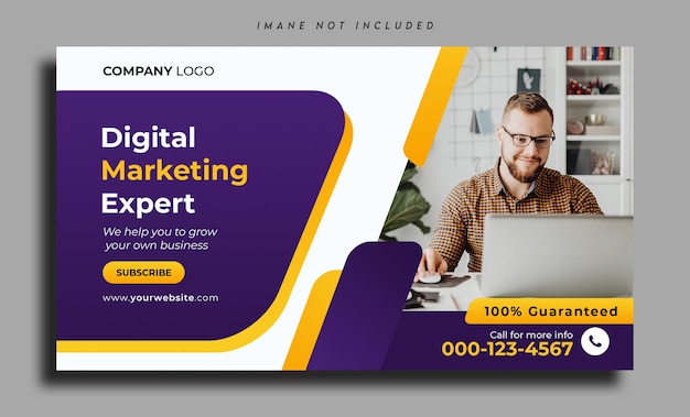 Banner- en coverontwerp van een digitaal marketingbureau