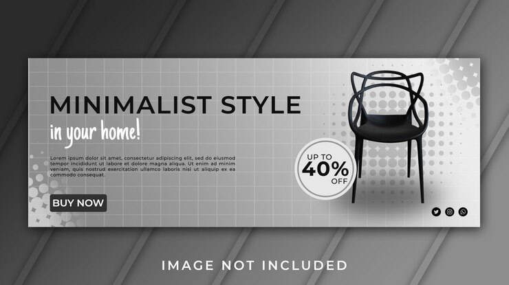 BANNER FACEBOOK COVER МИНИМАЛИСТСКИЙ ШАБЛОН МЕБЕЛИ