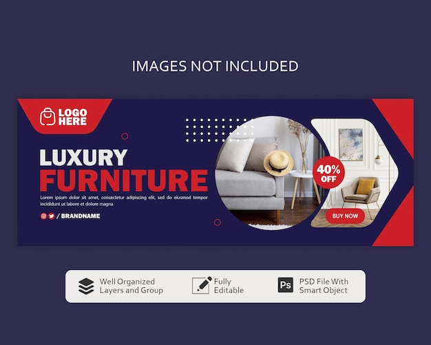 Banner furniture cover social media template