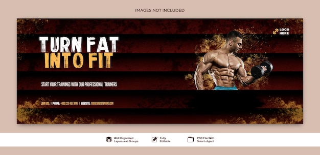 Banner gym fitness sociale media post of instagram post of vierkante sociale media flyer websjabloon psd