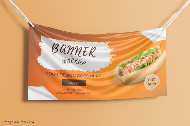 баннер висит макет