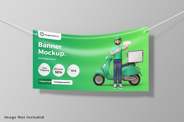 Banner appeso al muro mockup