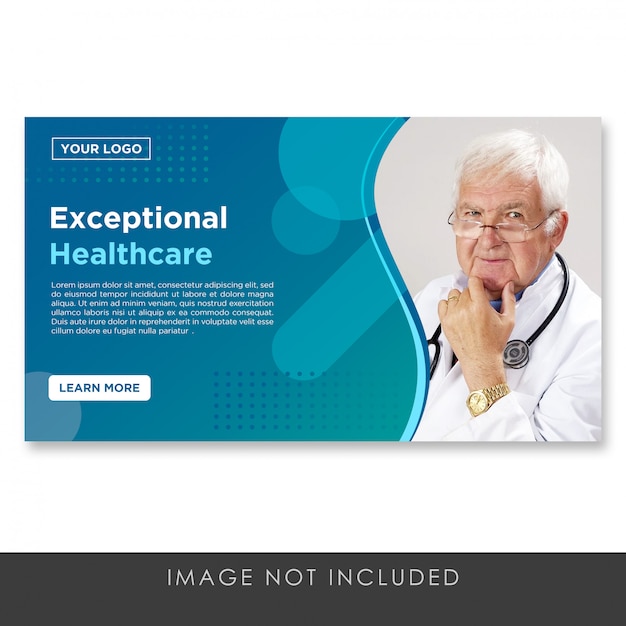 banner healthcare blue gradient modern template