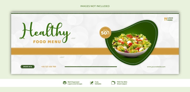 Banner healthy food sale food agency social media web post banner template psd