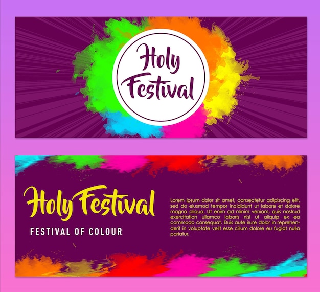 Banner holi festival collection template